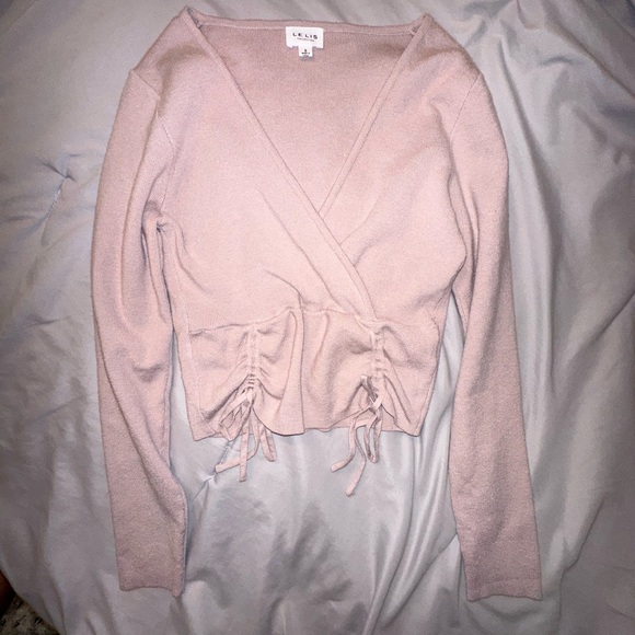 Light Pink Cropped Sweater - Picture 1 of 5